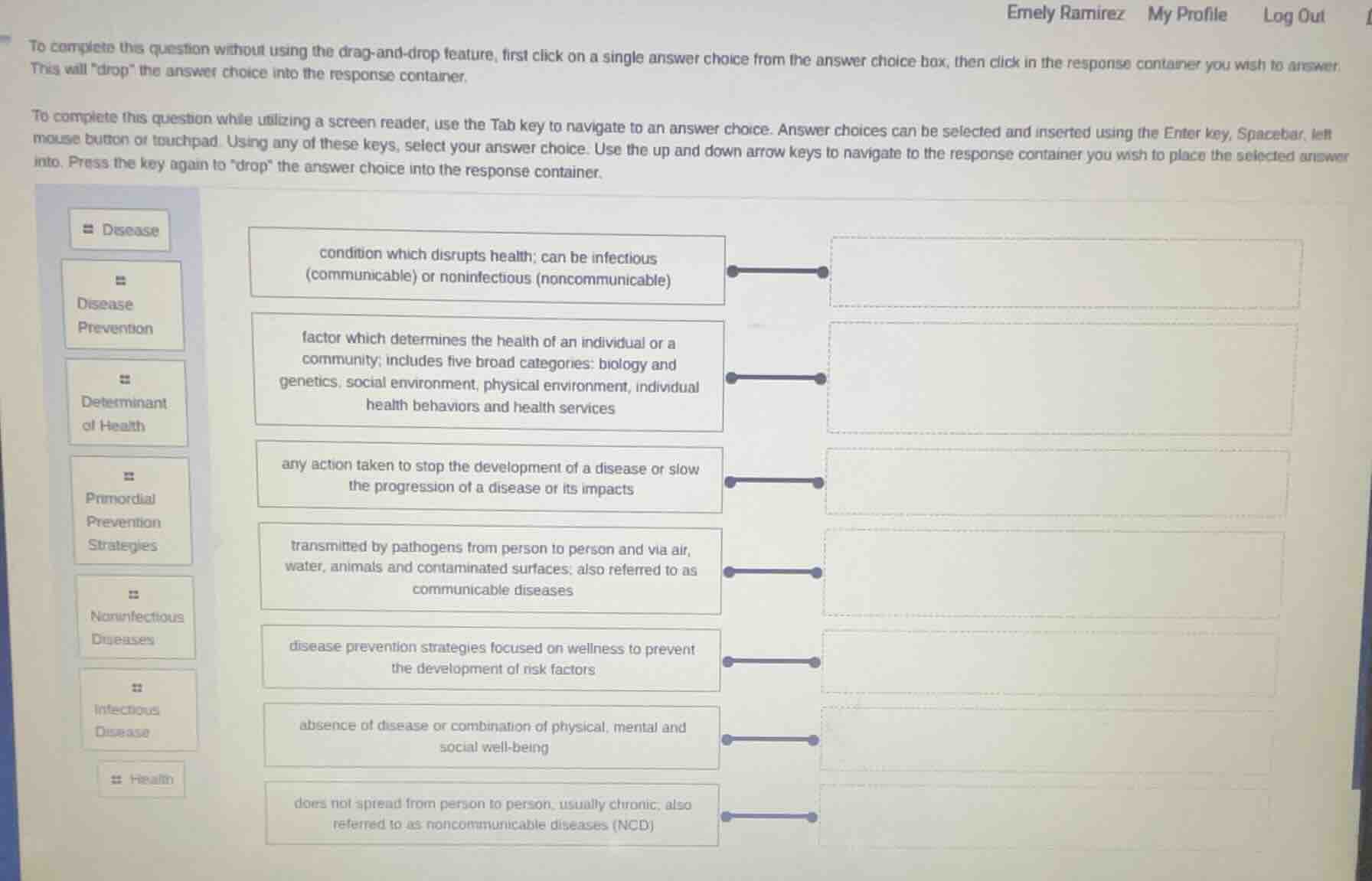 to complete this question without using the drag - and - drop feature, …