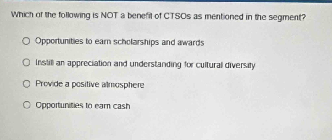 which of the following is not a benefit of ctsos as mentioned in the se…
