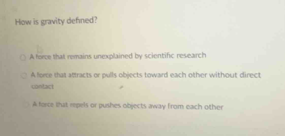 how is gravity defined? a force that remains unexplained by scientific …