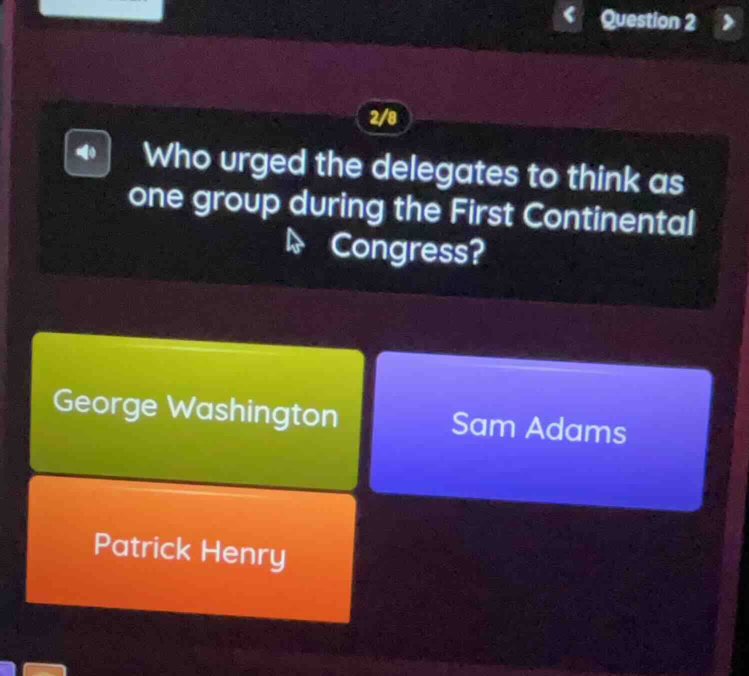 who urged the delegates to think as one group during the first continen…