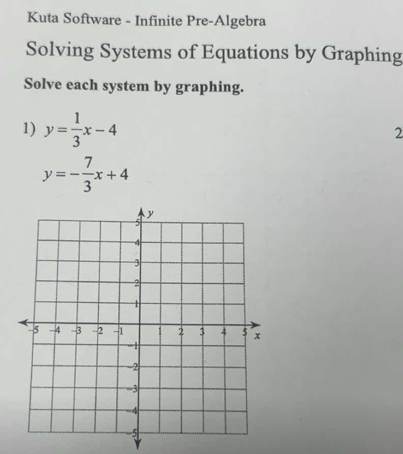 kuta software - infinite pre - algebra solving systems of equations by …