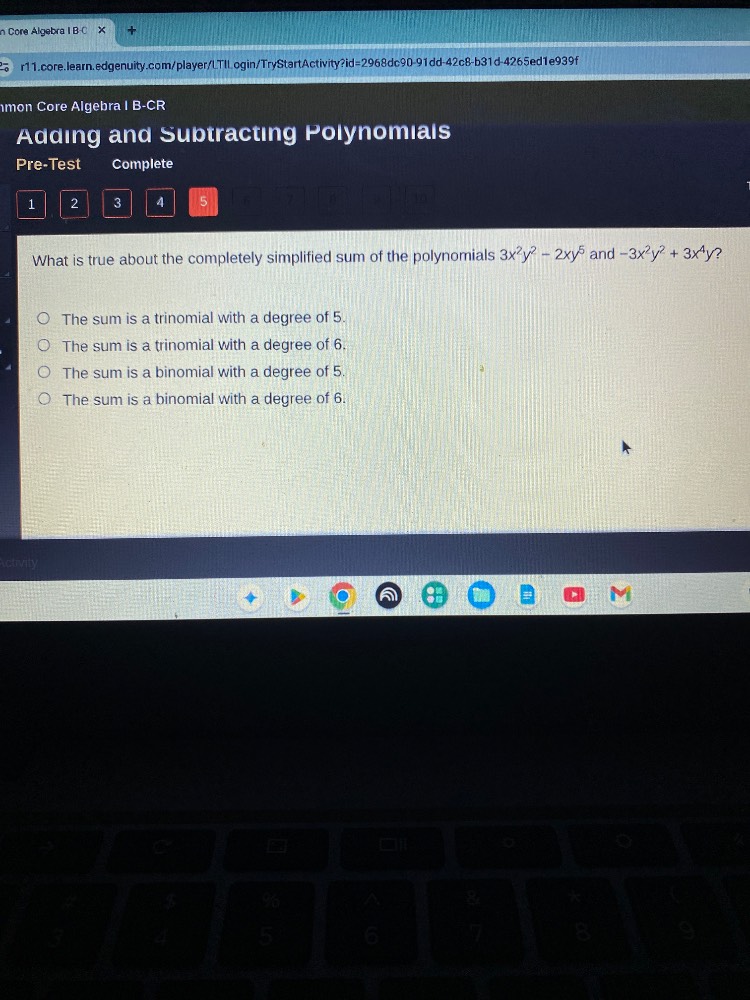 what is true about the completely simplified sum of the polynomials $3x…