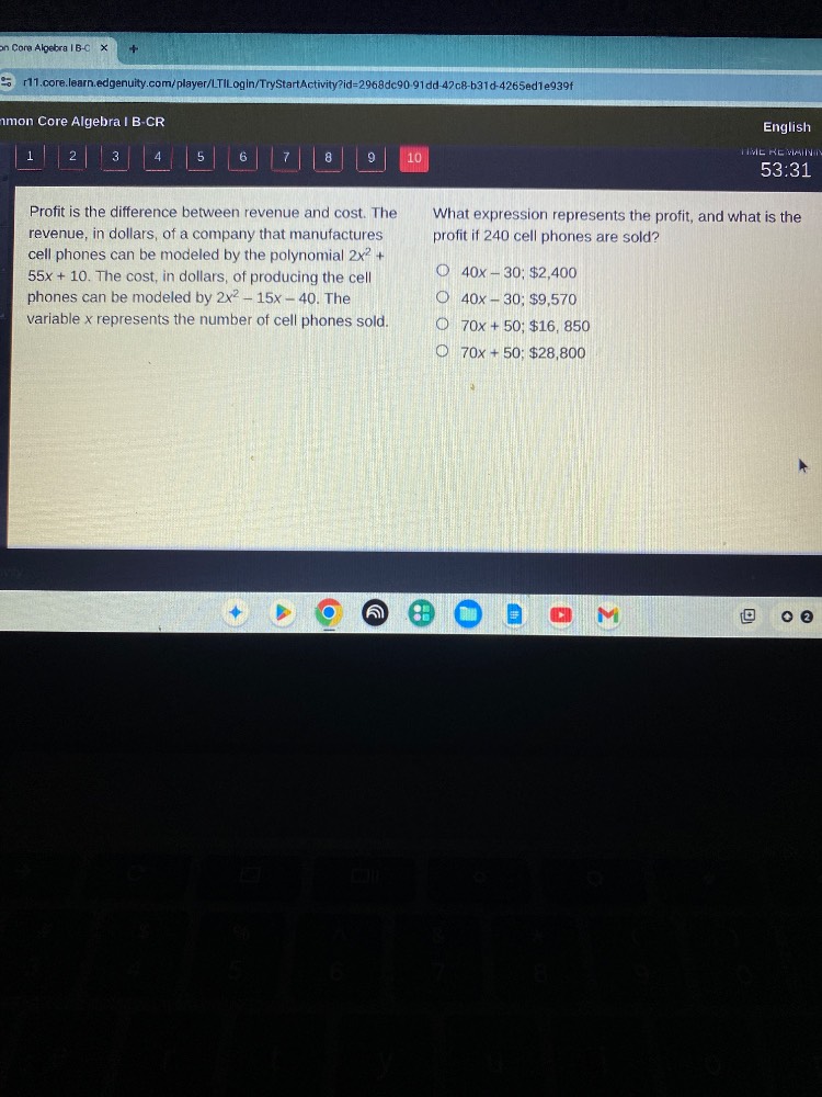 profit is the difference between revenue and cost. the revenue, in doll…