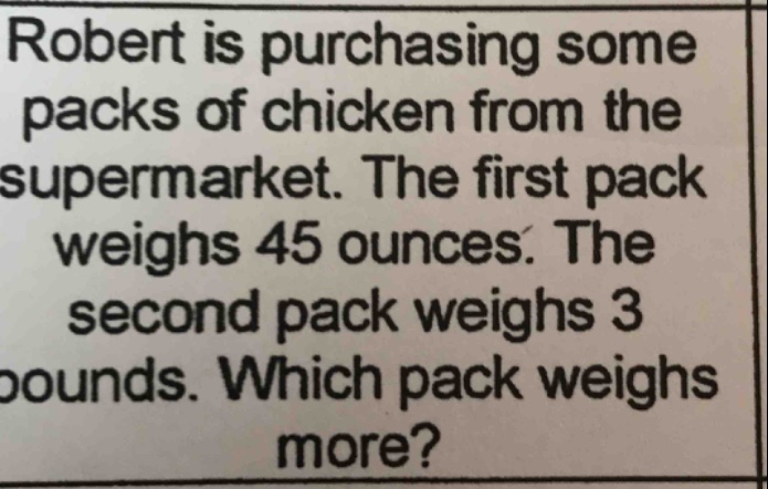 robert is purchasing some packs of chicken from the supermarket. the fi…