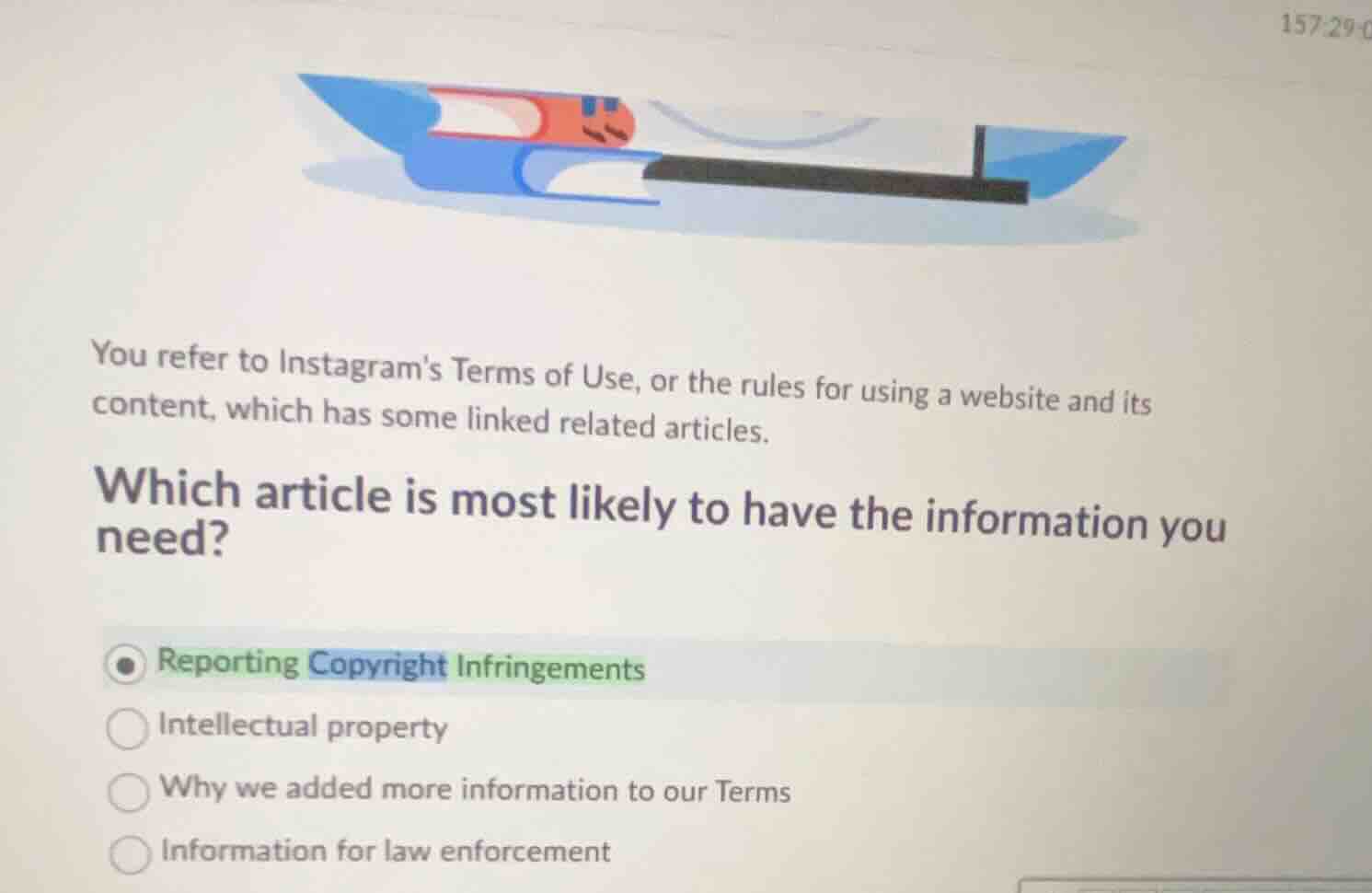 you refer to instagrams terms of use, or the rules for using a website …