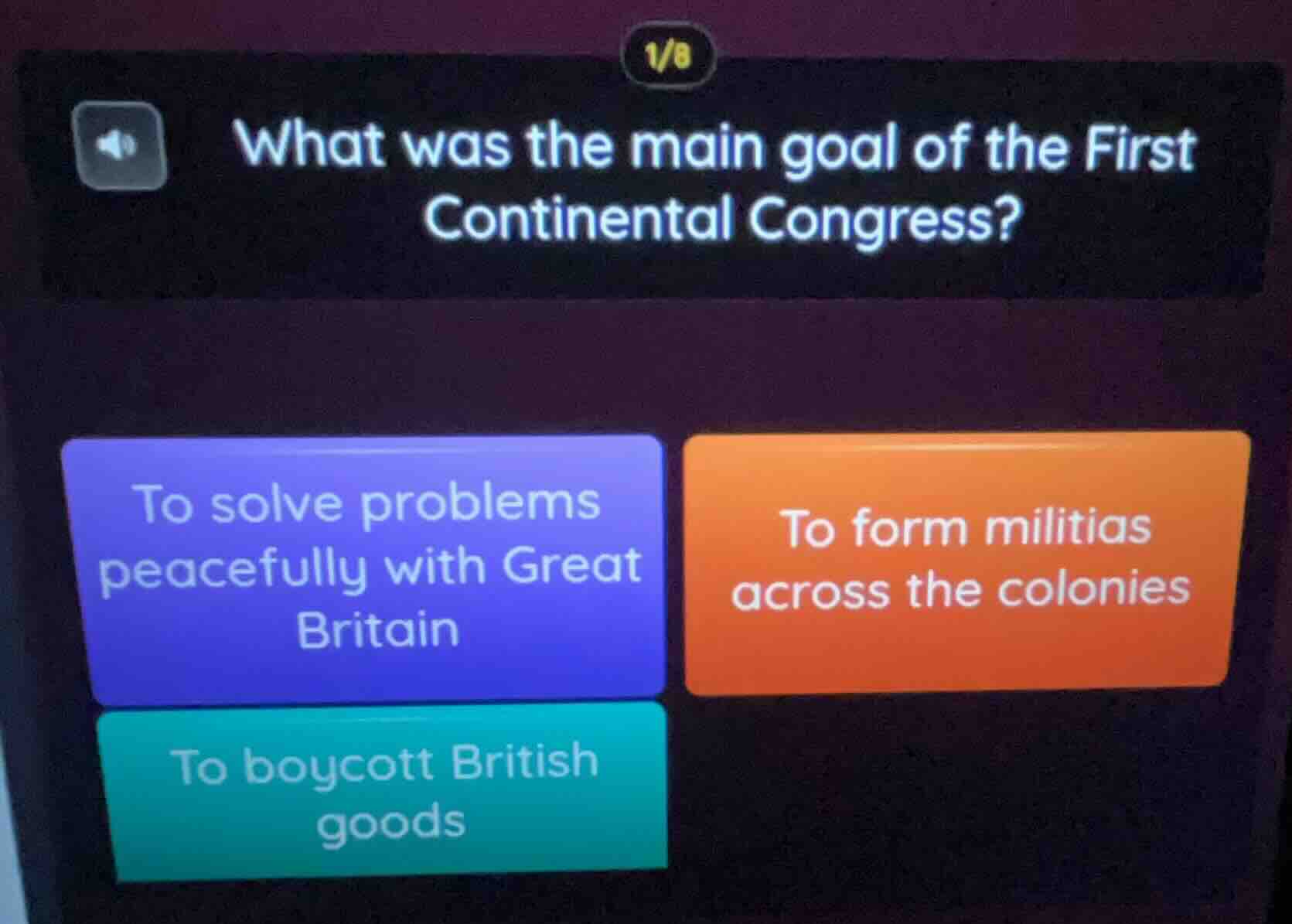 what was the main goal of the first continental congress? to solve prob…