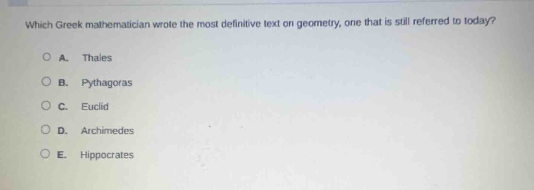 which greek mathematician wrote the most definitive text on geometry, o…