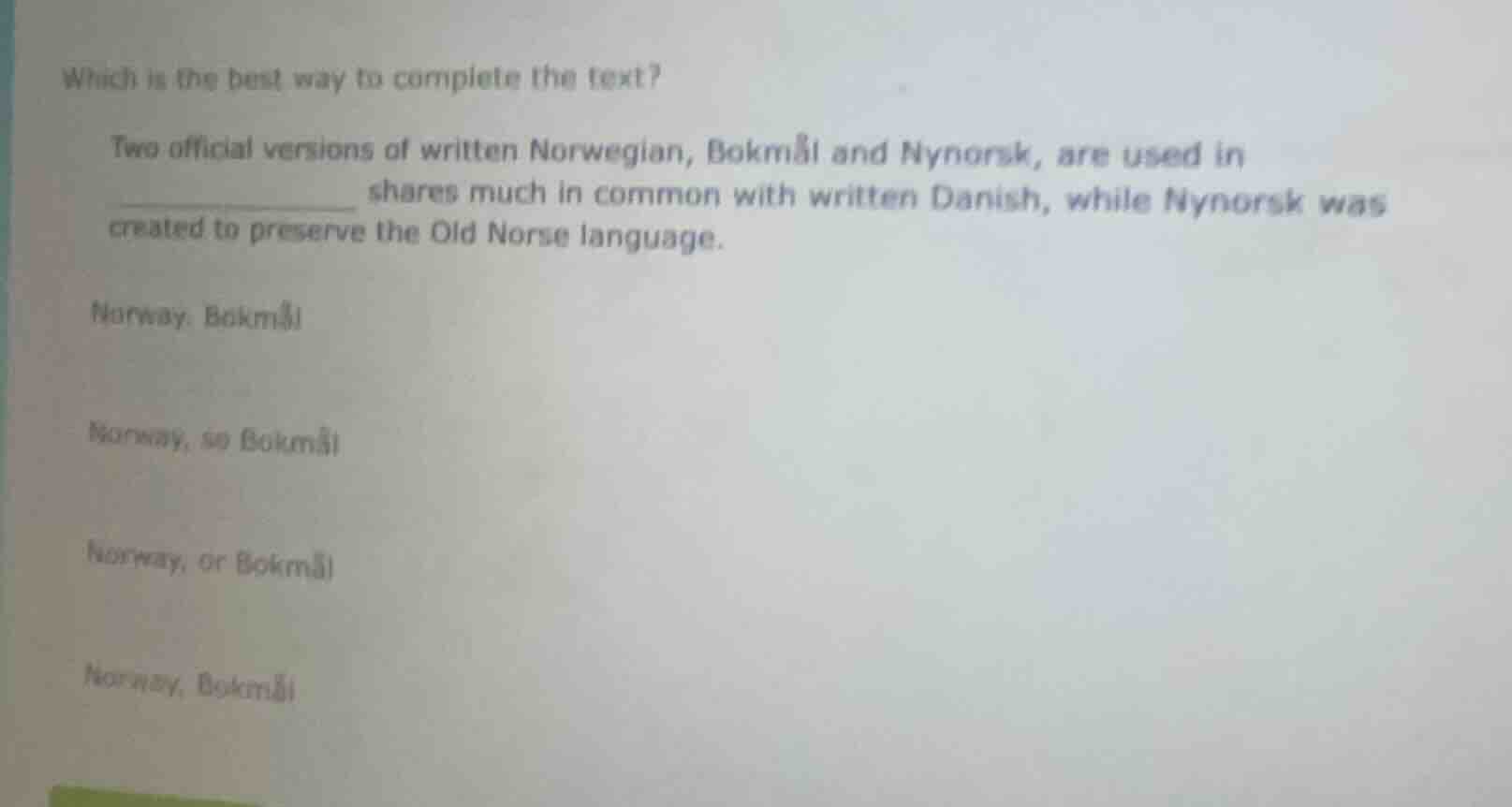 which is the best way to complete the text? two official versions of wr…
