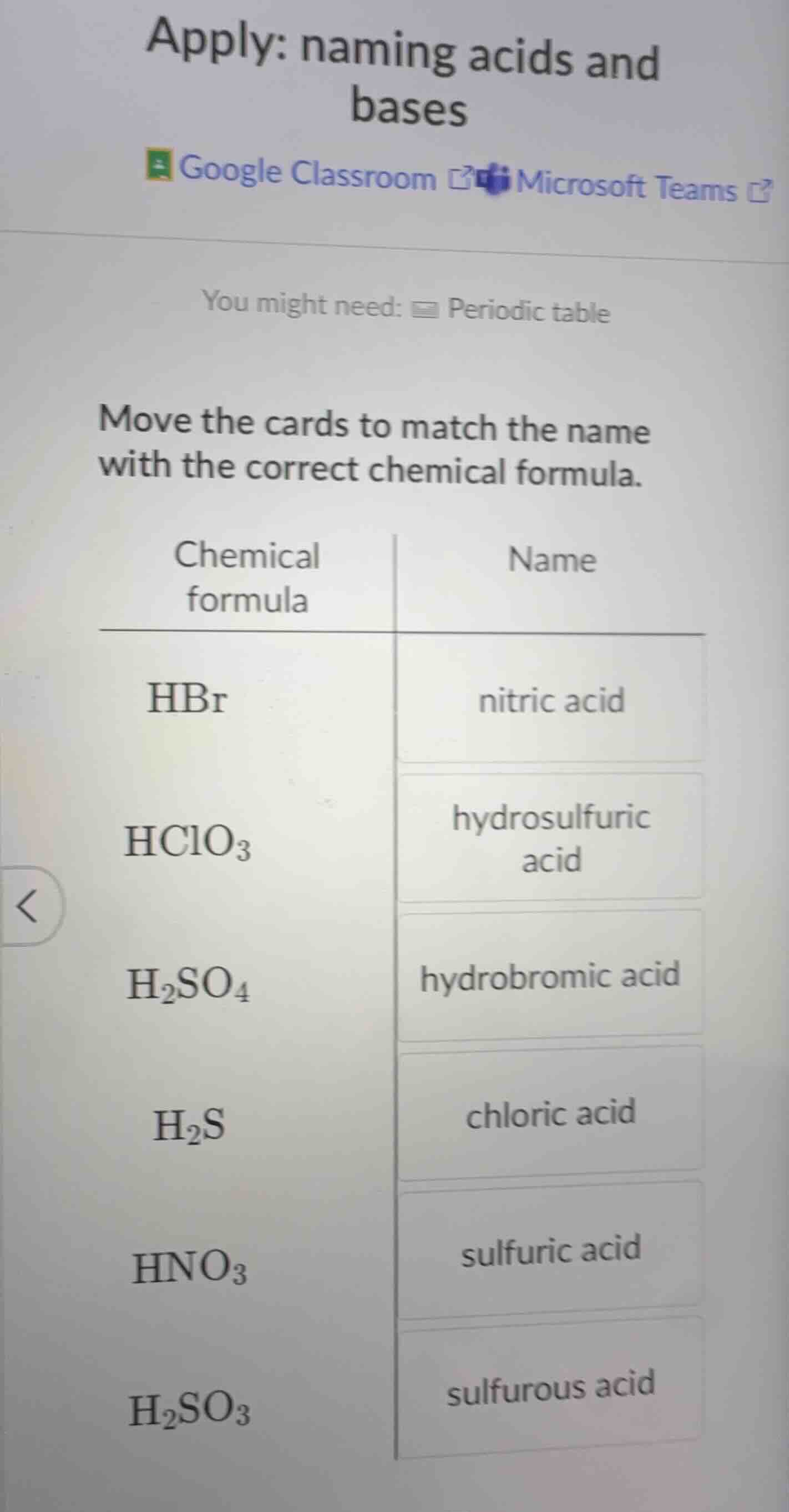 apply: naming acids and bases google classroom microsoft teams you migh…
