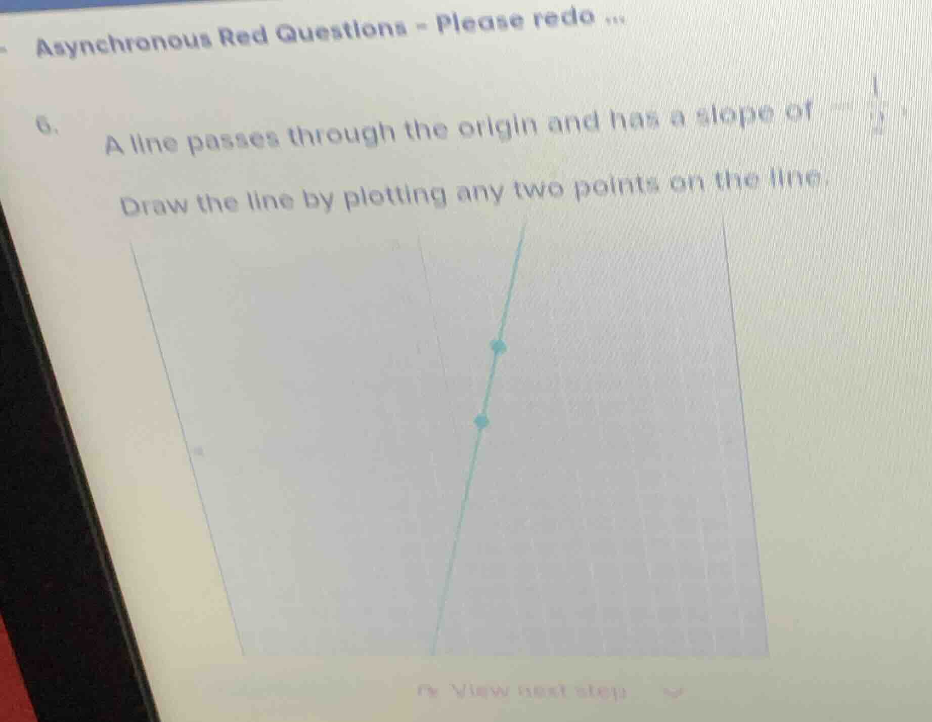 6. a line passes through the origin and has a slope of draw the line by…