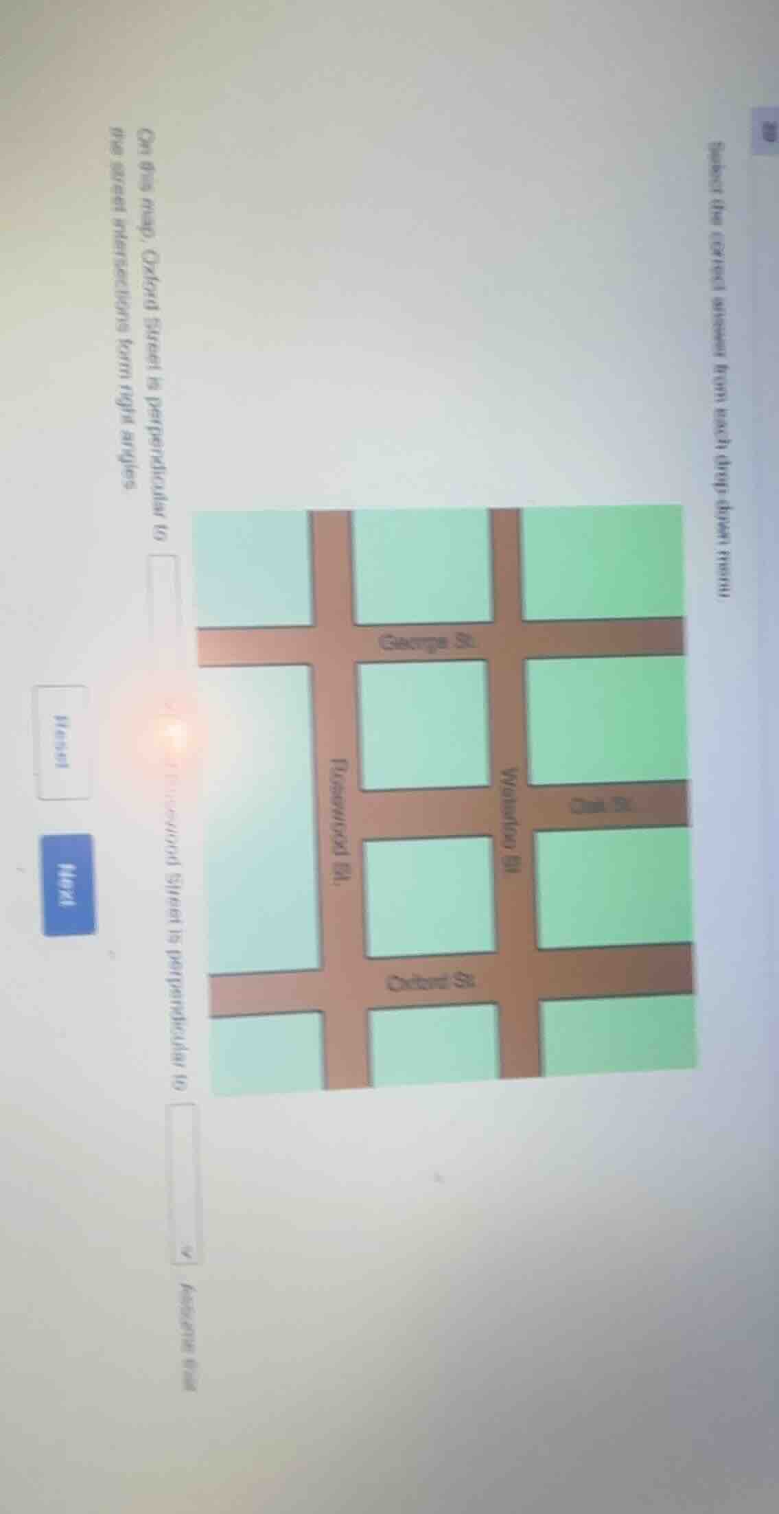 on this map, oxford street is perpendicular to the street intersections…