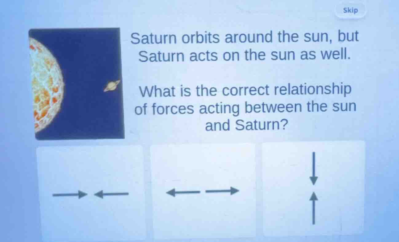 saturn orbits around the sun, but saturn acts on the sun as well. what …