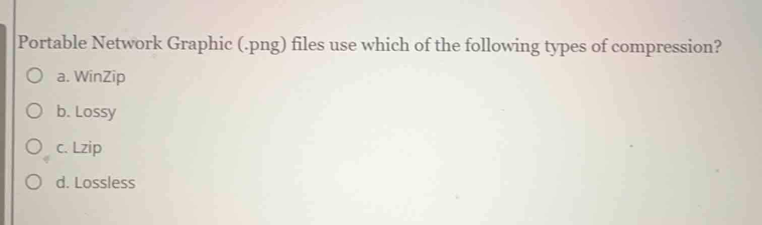 portable network graphic (.png) files use which of the following types …