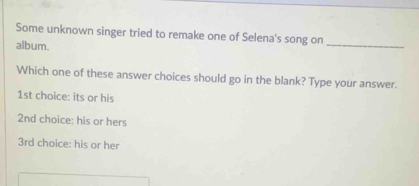 some unknown singer tried to remake one of selenas song on __________ a…