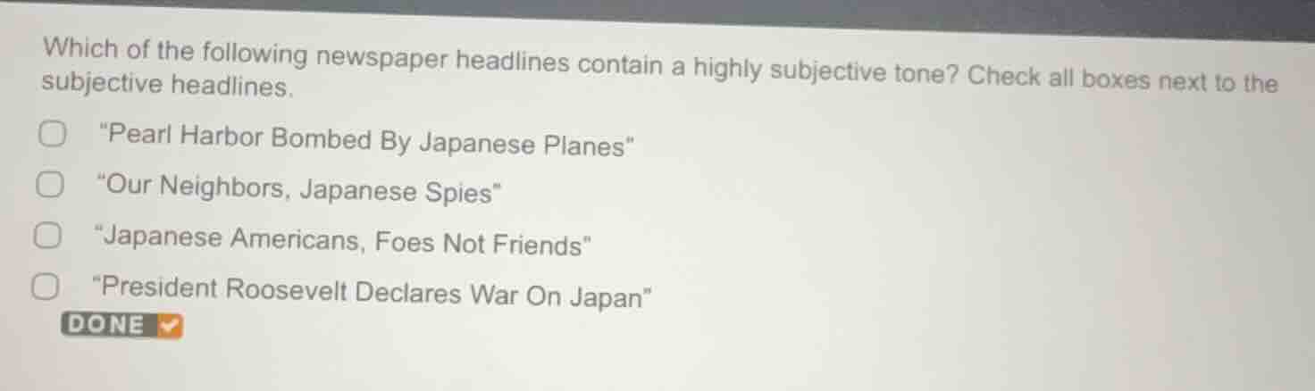 which of the following newspaper headlines contain a highly subjective …