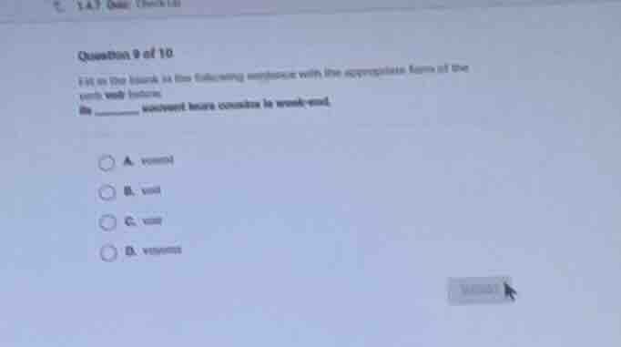 question 9 of 10 fill in the blank in the following sentence with the a…