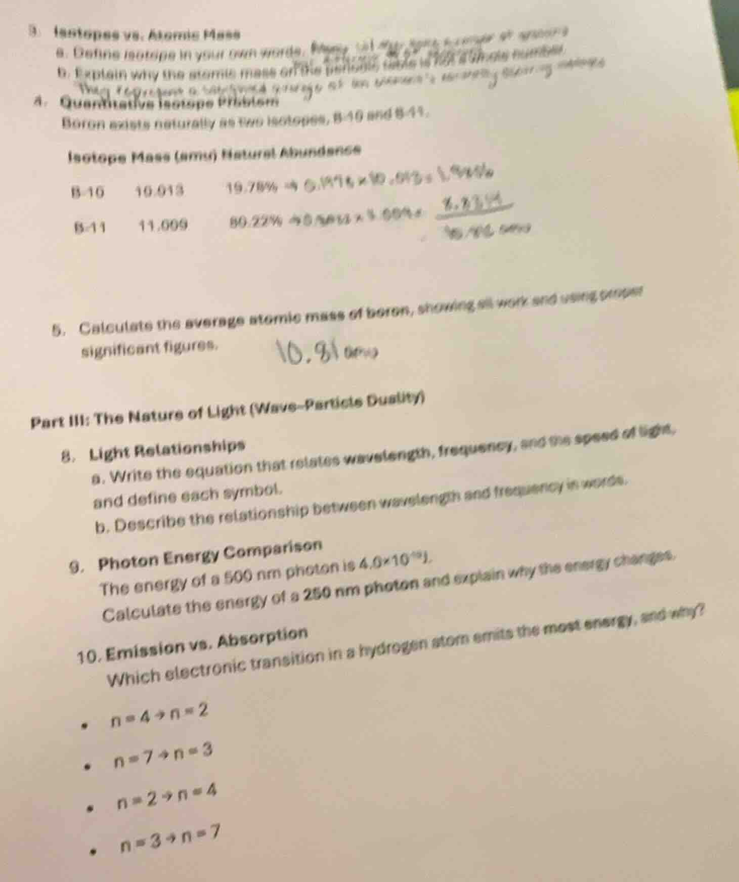 3. isotopes vs. atomic mass a. define isotope in your own words. b. exp…
