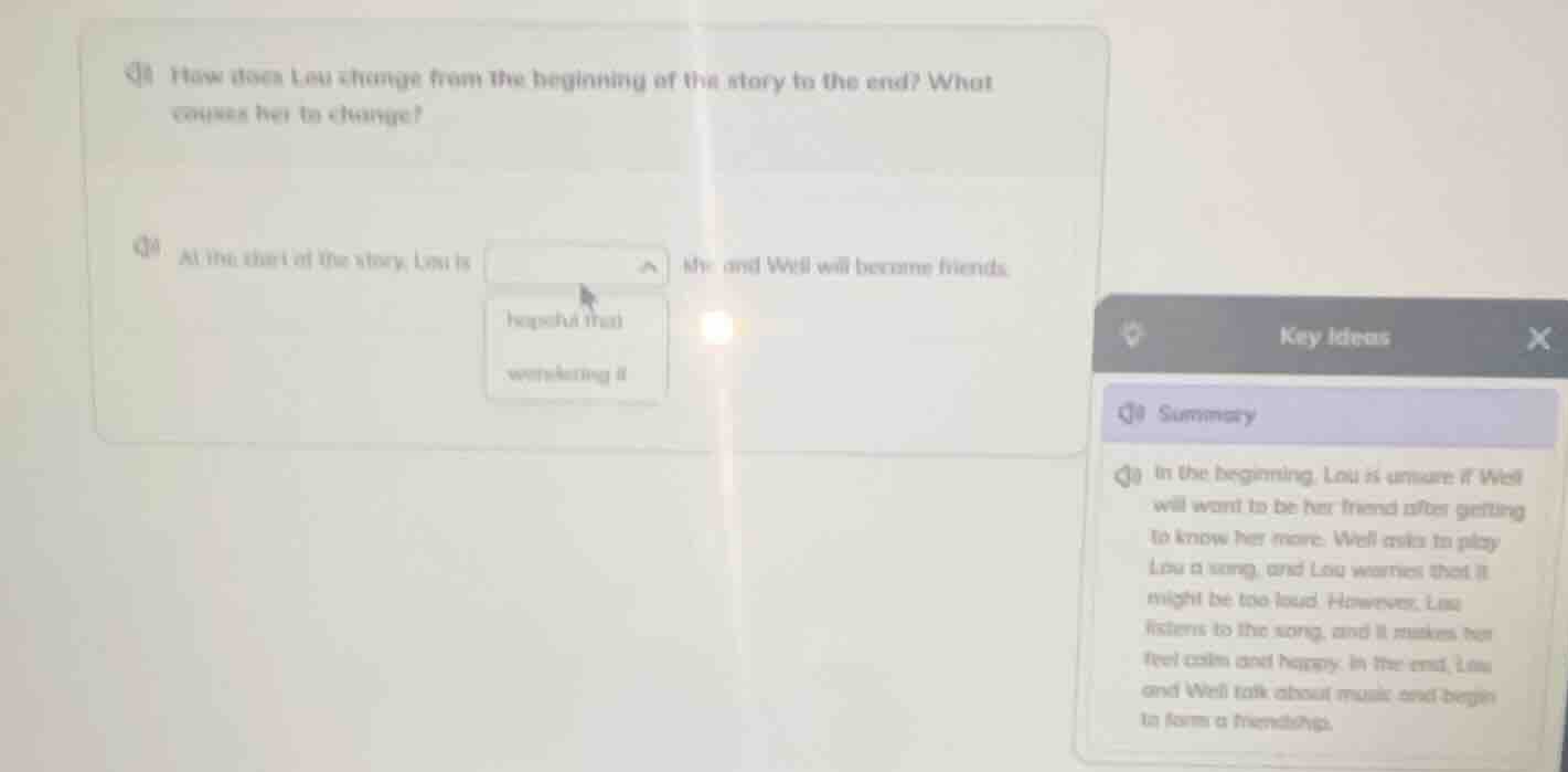 how does lou change from the beginning of the story to the end? what ca…