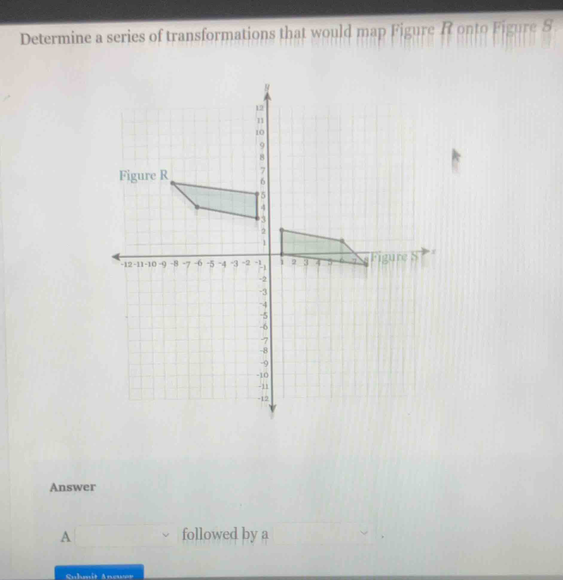 determine a series of transformations that would map figure r onto figu…
