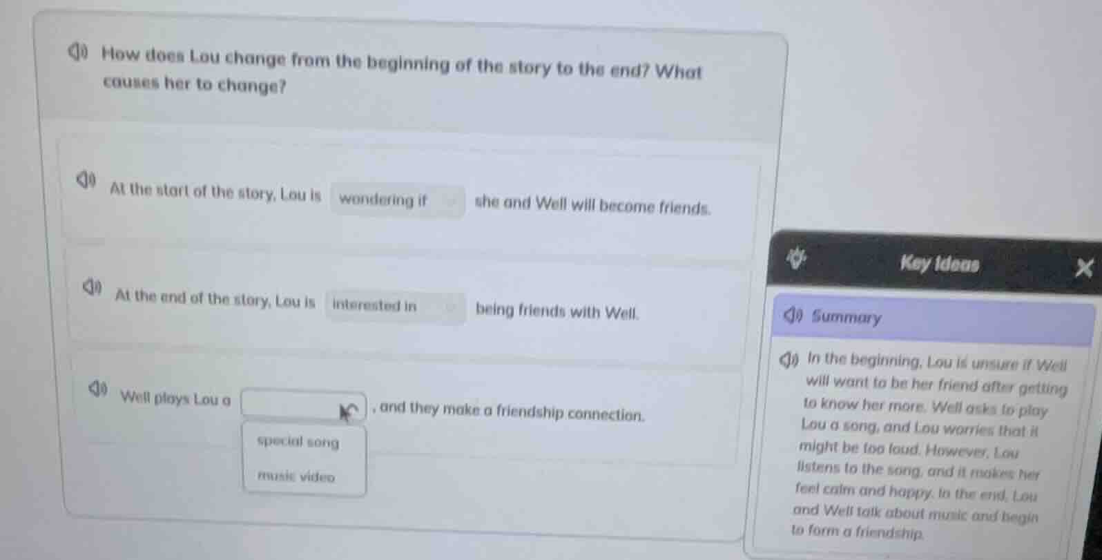 how does lou change from the beginning of the story to the end? what ca…