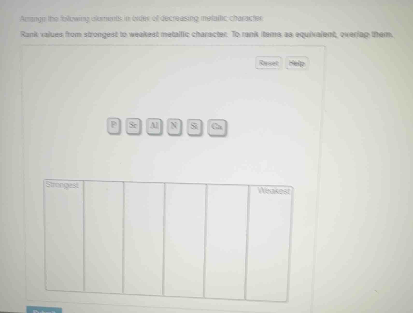 arrange the following elements in order of decreasing metallic characte…