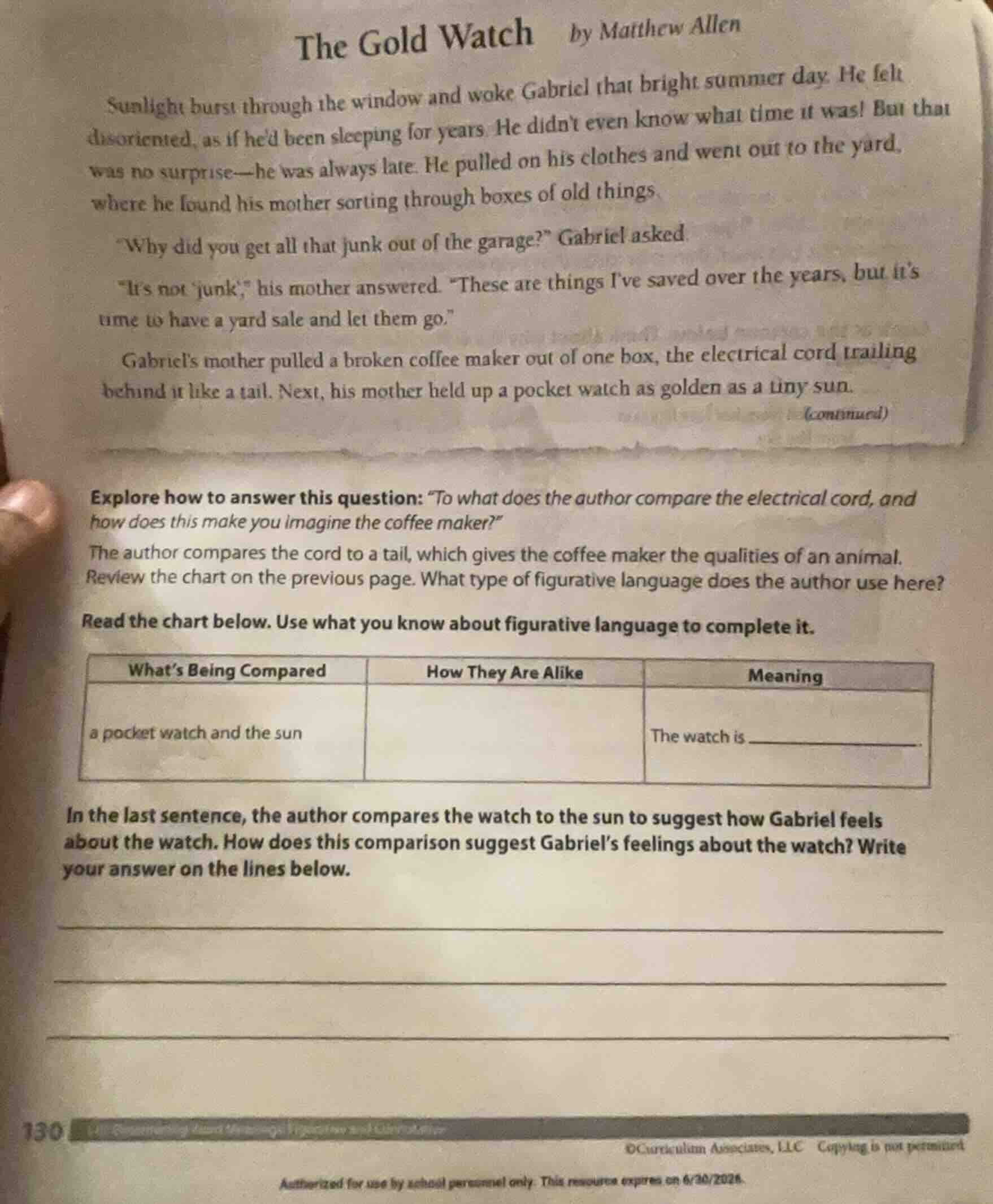 the gold watch by matthew allen sunlight burst through the window and w…