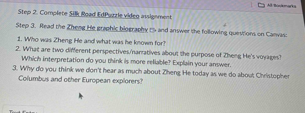 step 2. complete silk road edpuzzle video assignment step 3. read the z…