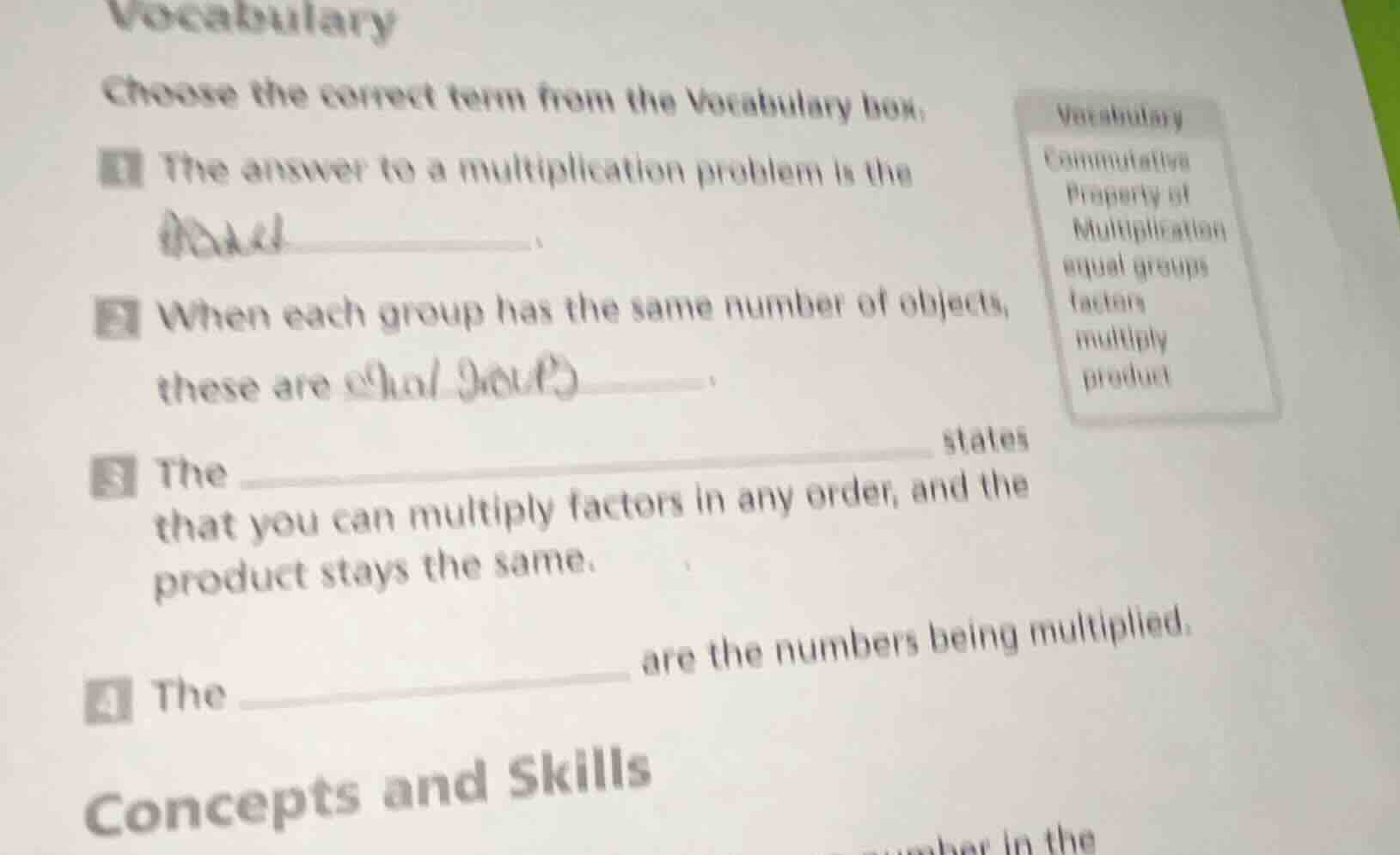 vocabulary choose the correct term from the vocabulary box. 1 the answe…