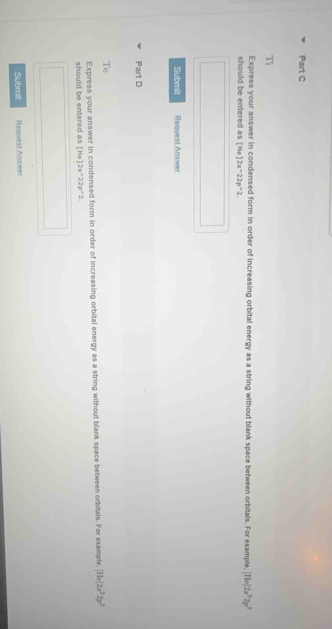 part c ti express your answer in condensed form in order of increasing …