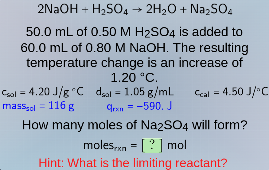 2naoh + h₂so₄ → 2h₂o + na₂so₄ 50.0 ml of 0.50 m h₂so₄ is added to 60.0 …
