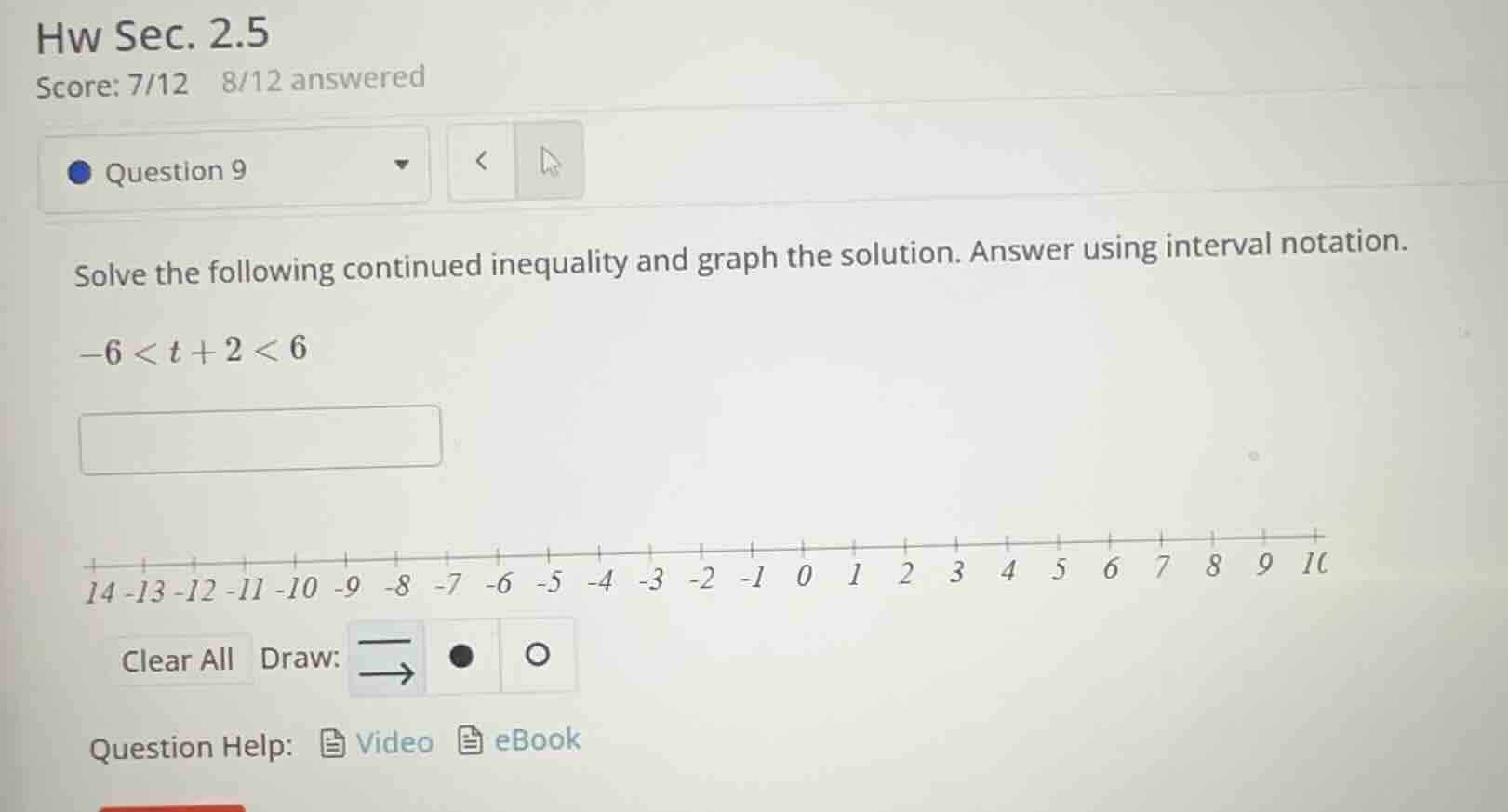hw sec. 2.5 score: 7/12 8/12 answered question 9 solve the following co…