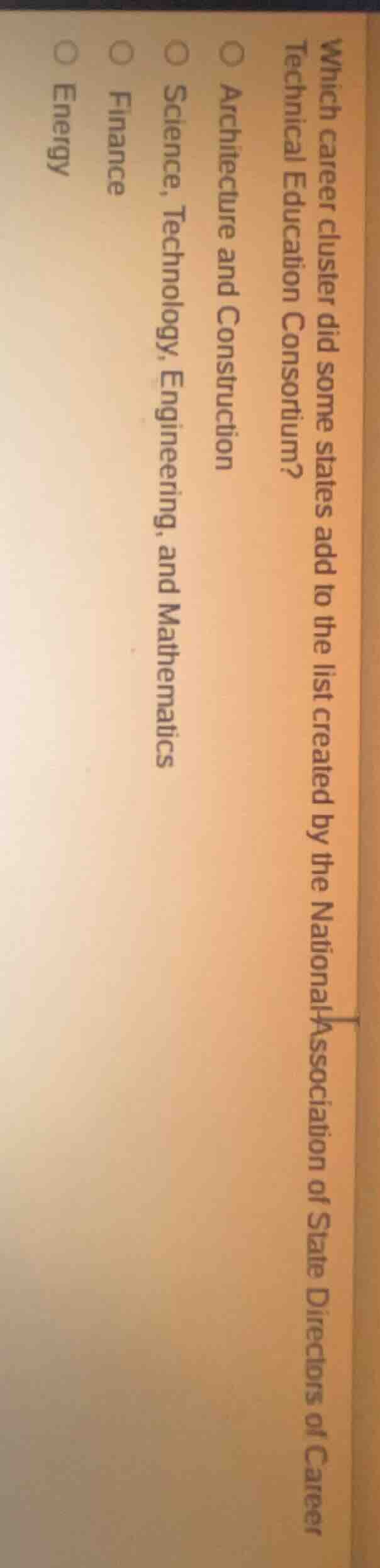 which career cluster did some states add to the list created by the nat…