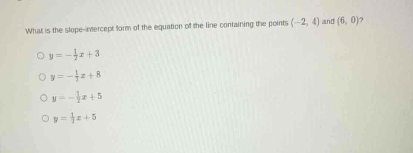 what is the slope - intercept form of the equation of the line containi…
