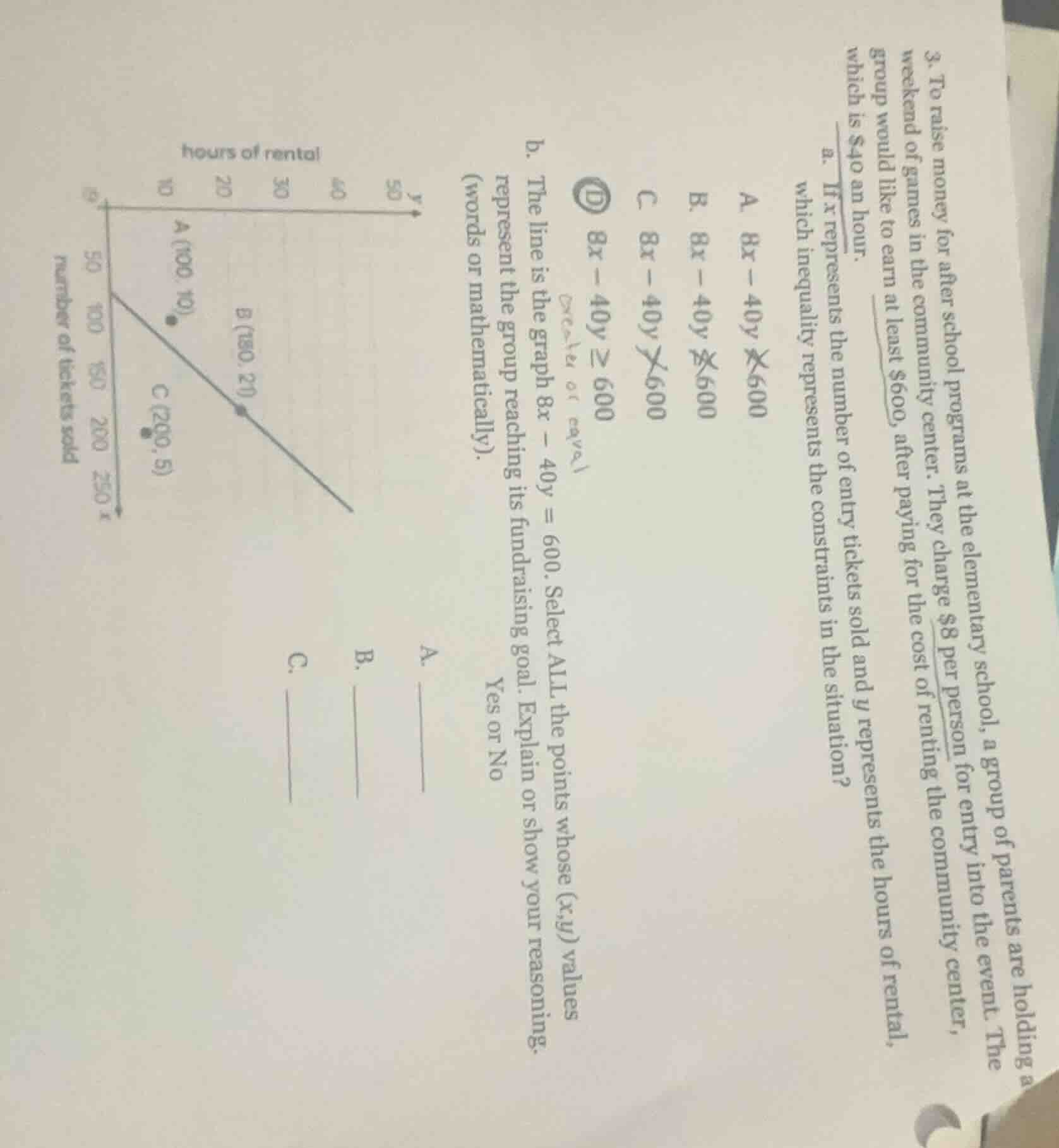 3. to raise money for after school programs at the elementary school, a…