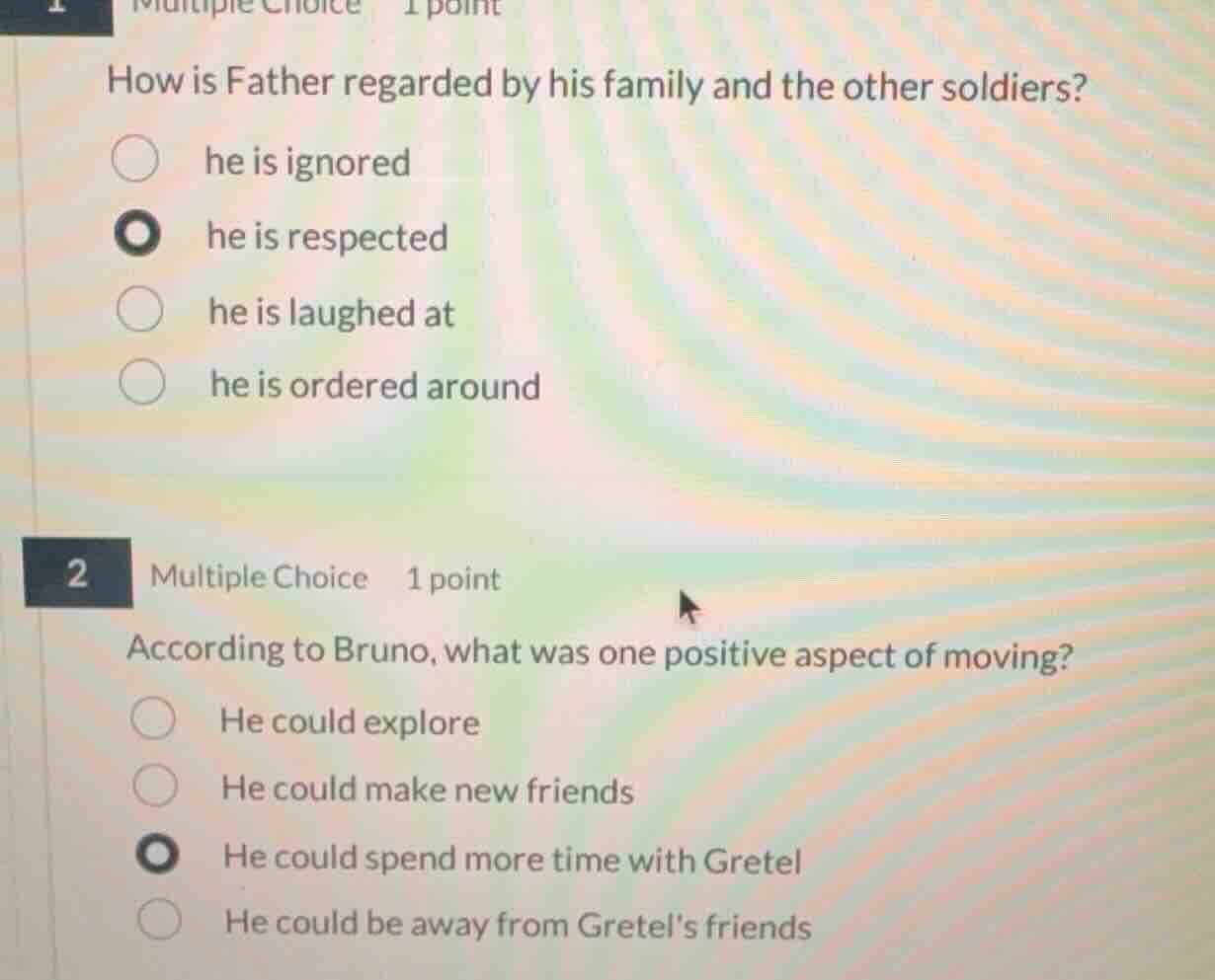 1 multiple choice 1 point how is father regarded by his family and the …