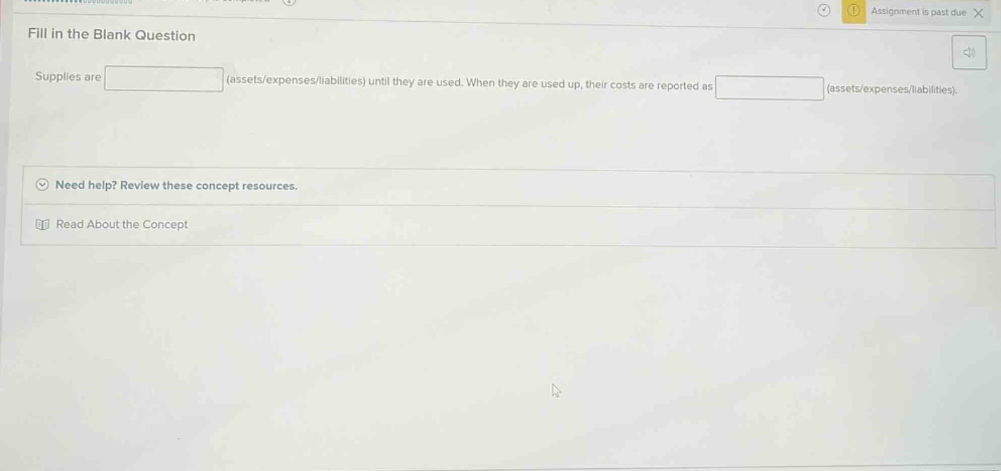 fill in the blank question supplies are (assets/expenses/liabilities) u…