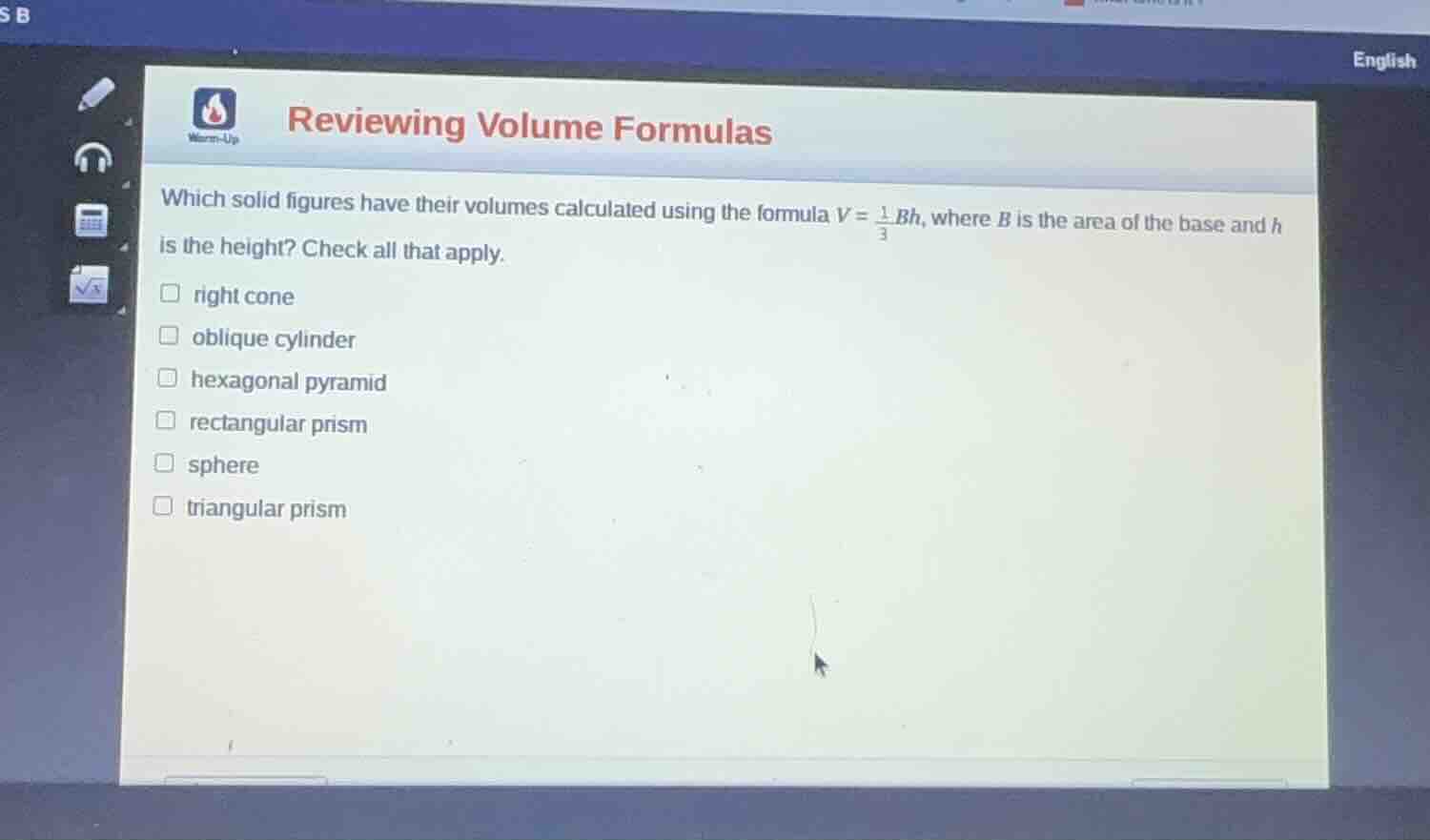 reviewing volume formulas which solid figures have their volumes calcul…