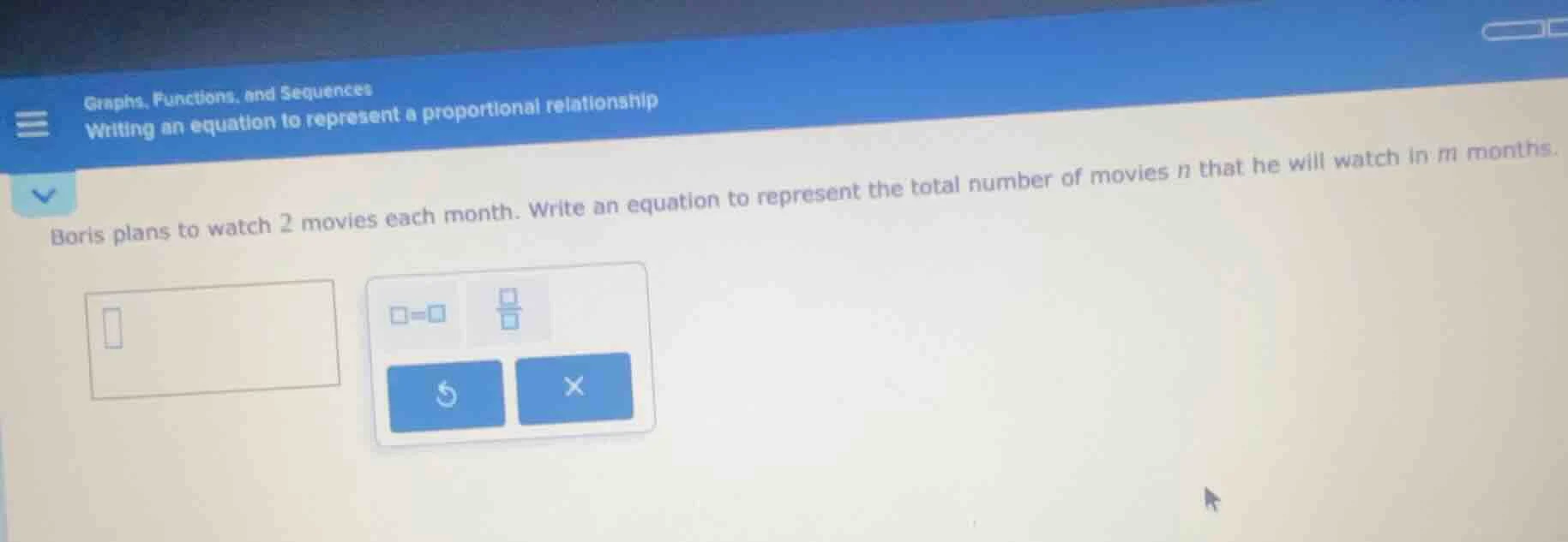 graphs, functions, and sequences writing an equation to represent a pro…