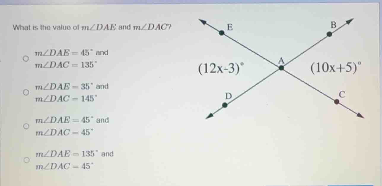 what is the value of ( mangle dae ) and ( mangle dac )? ( circ ) ( mang…