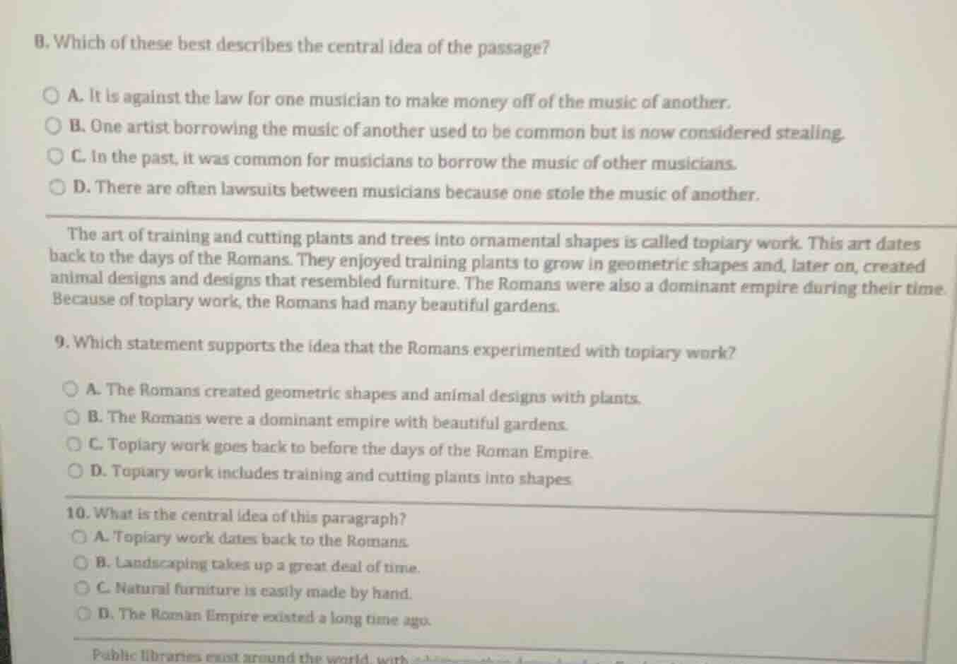 8. which of these best describes the central idea of the passage? a. it…