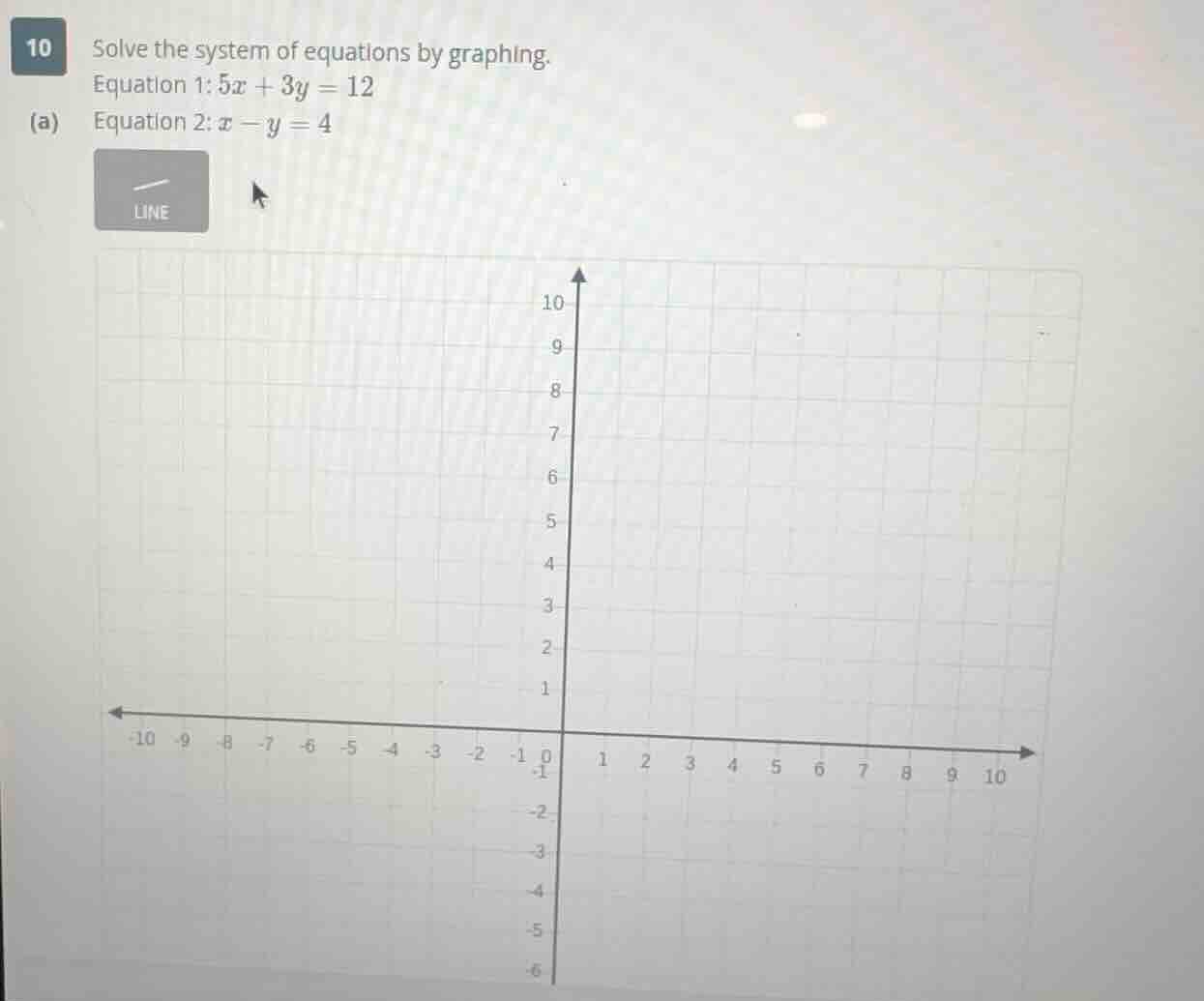 10 (a) solve the system of equations by graphing. equation 1: $5x + 3y …