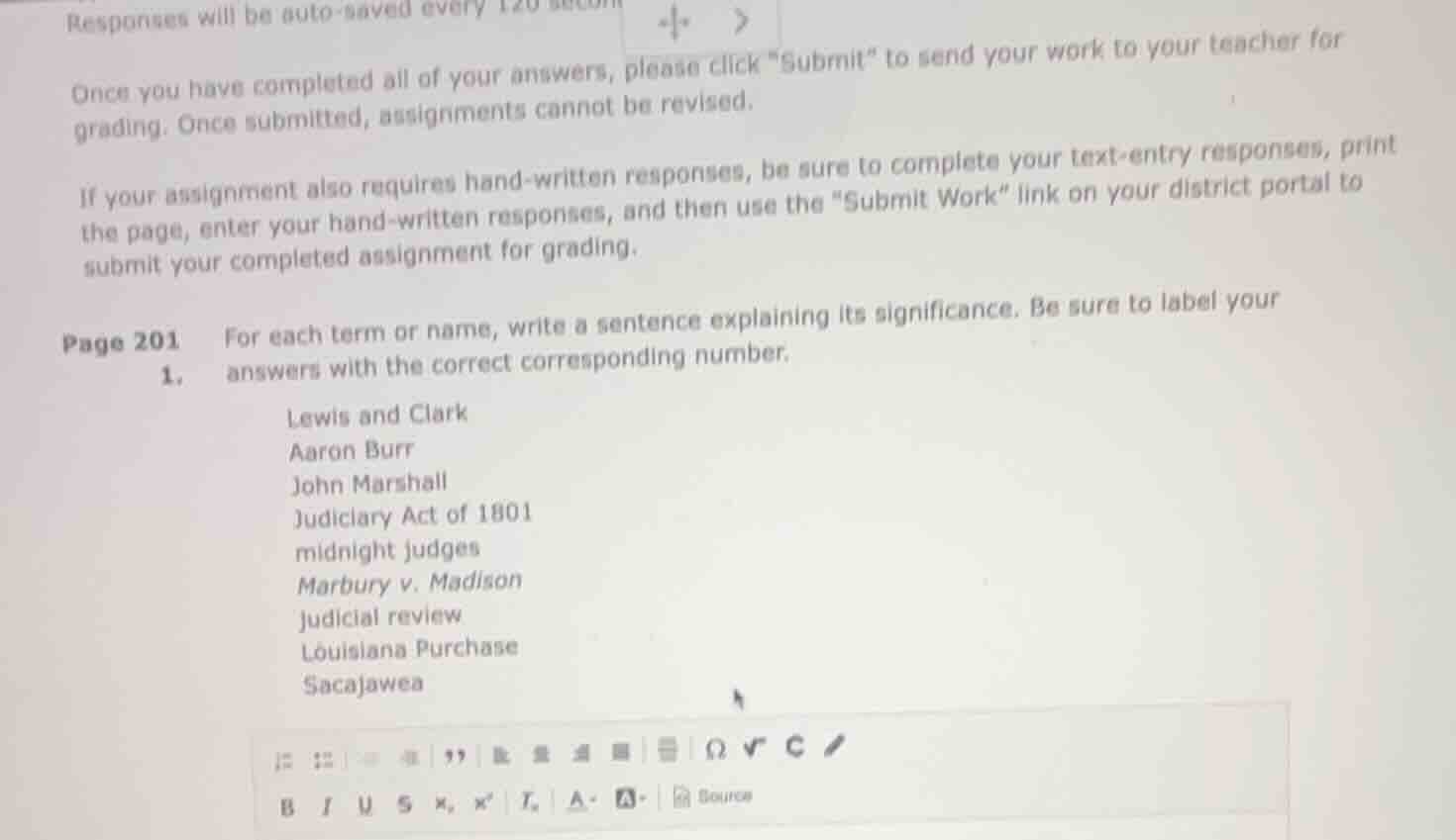 responses will be auto - saved every 120 secon once you have completed …