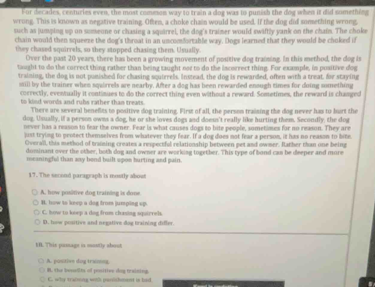 for decades, centuries even, the most common way to train a dog was to …
