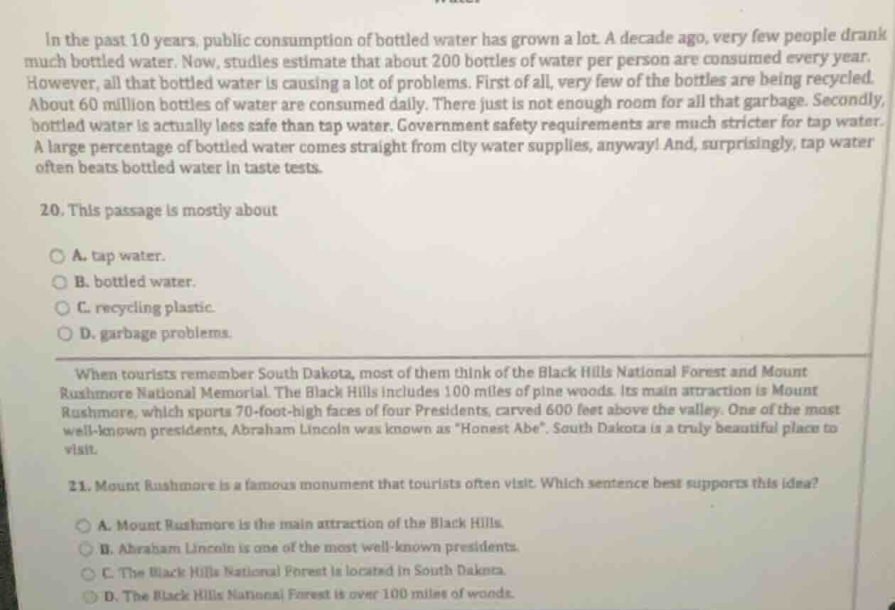 in the past 10 years, public consumption of bottled water has grown a l…