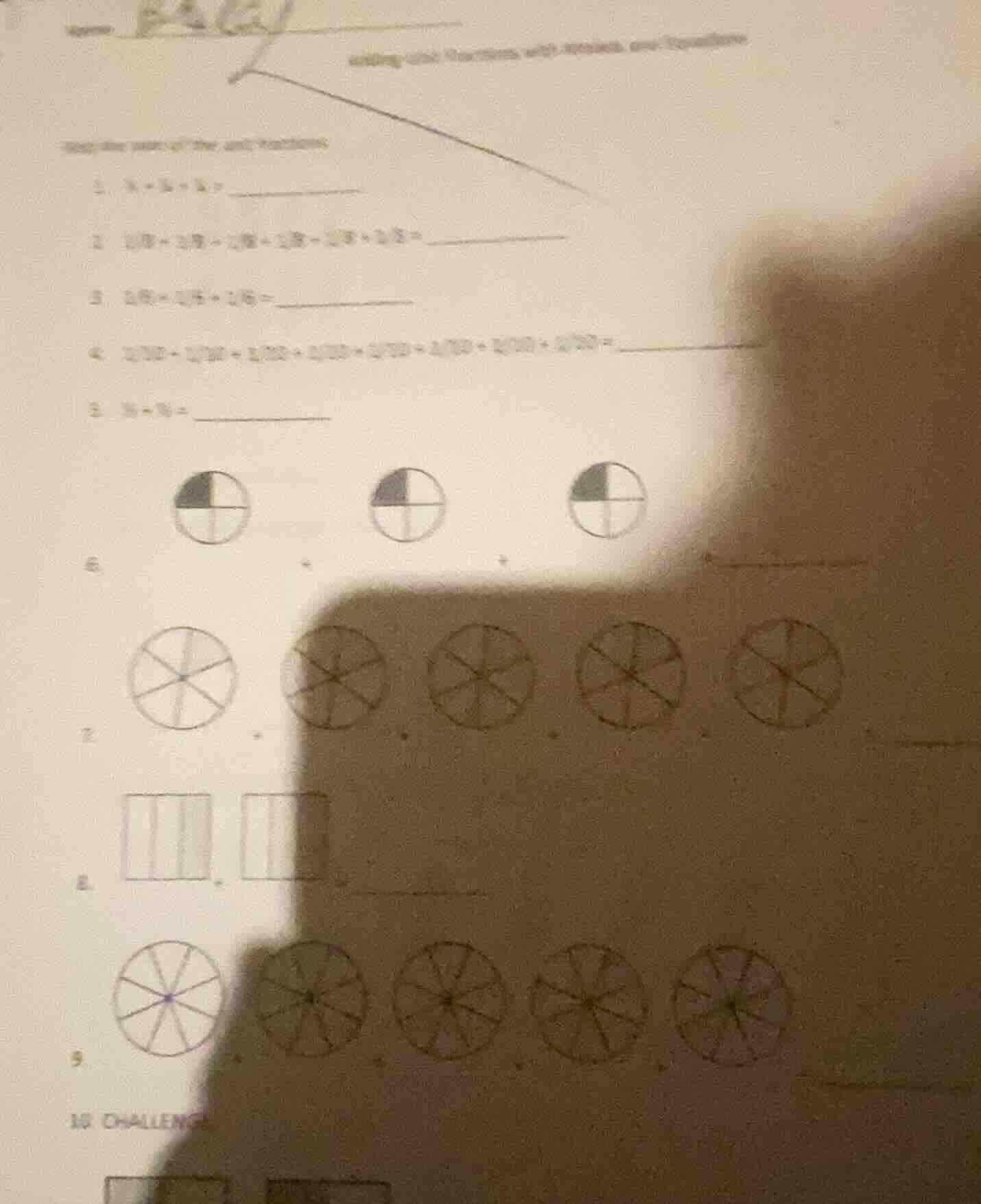 1. \\( \\frac{1}{8} + \\frac{1}{8} + \\frac{1}{8} = \\) 2. \\( \\frac{2…
