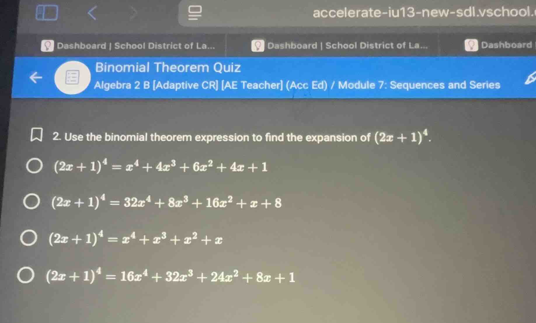 2. use the binomial theorem expression to find the expansion of ((2x + …