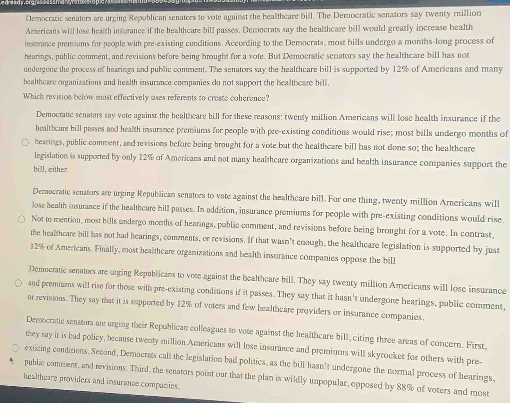 democratic senators are urging republican senators to vote against the …