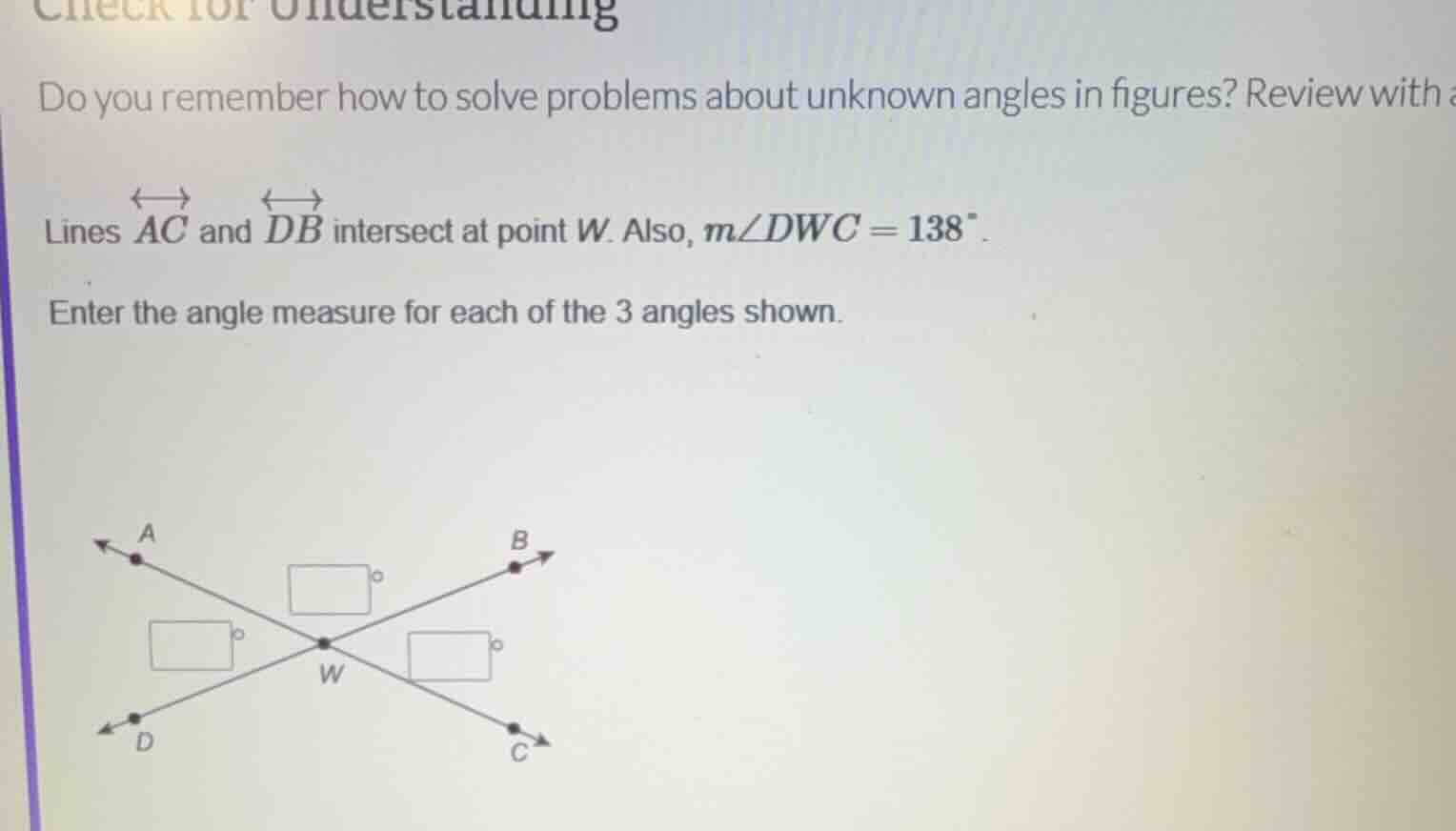 check for understanding do you remember how to solve problems about unk…
