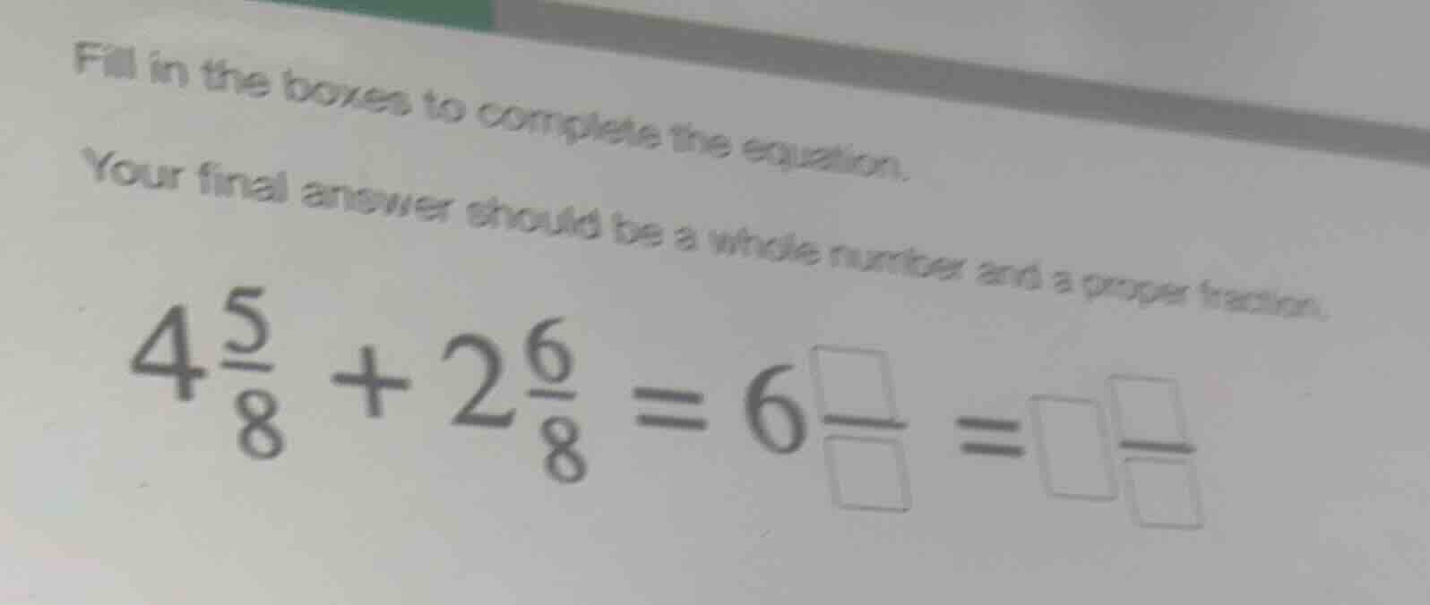 fill in the boxes to complete the equation. your final answer should be…