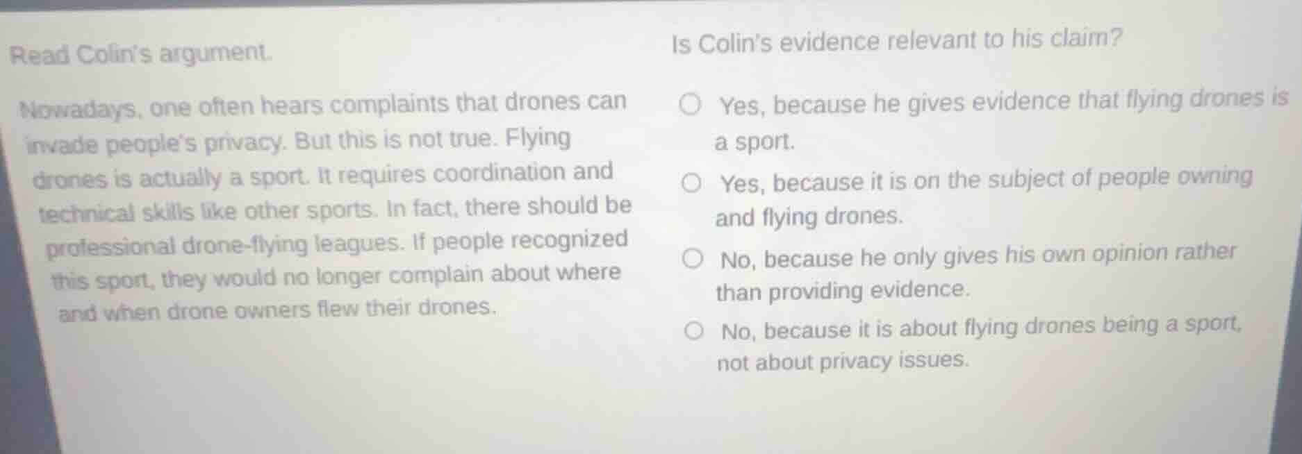 read colin’s argument. nowadays, one often hears complaints that drones…